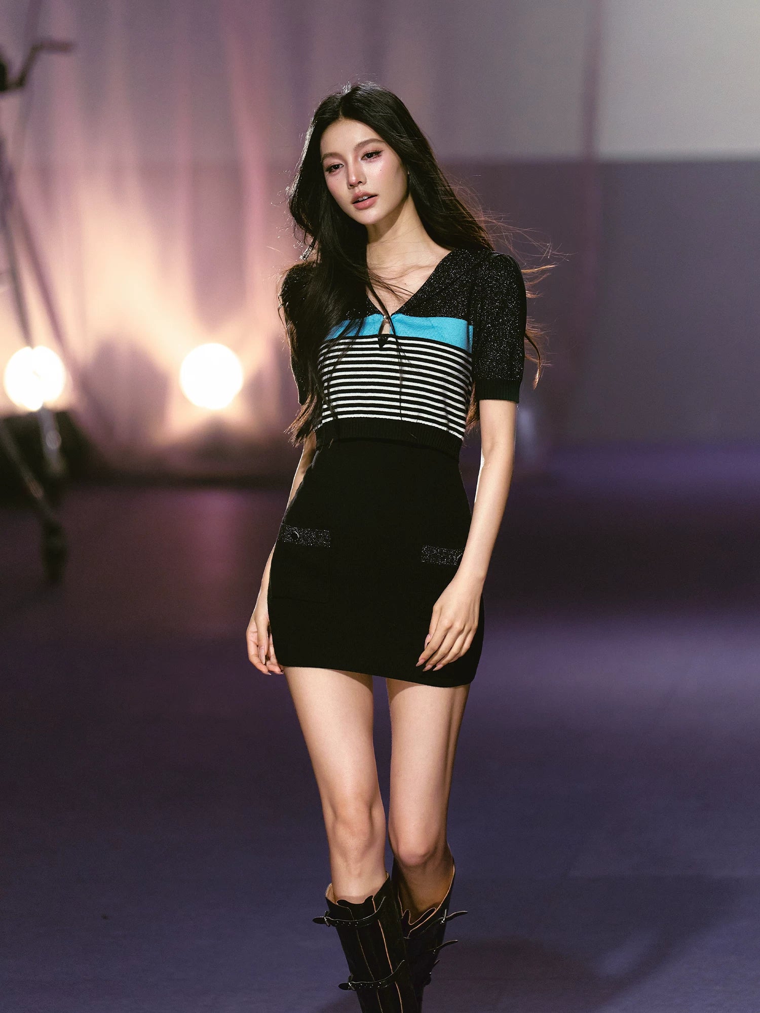 Contrast Sheer Knit Set
