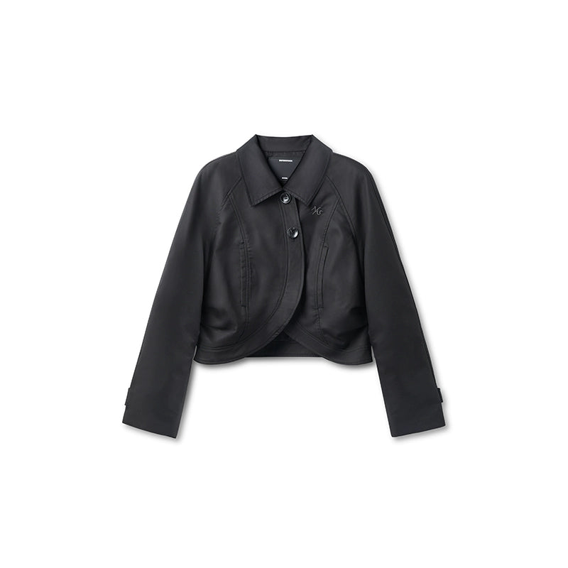 Black &amp; Brown Lyocell-Cotton Moto Jacket