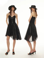 Coated Silk Little Black Dress