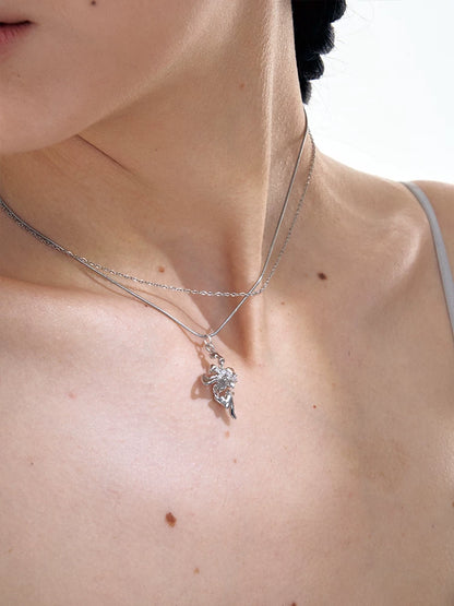 Geometric Cross Layered Necklace