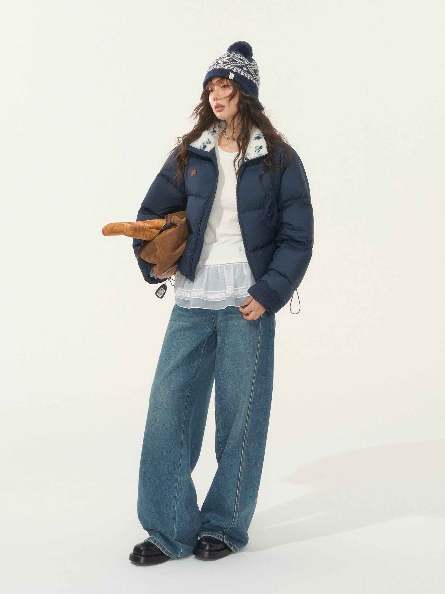 Fur-Trim Short Puffer