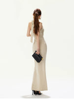 Twist Halter Slit Dress