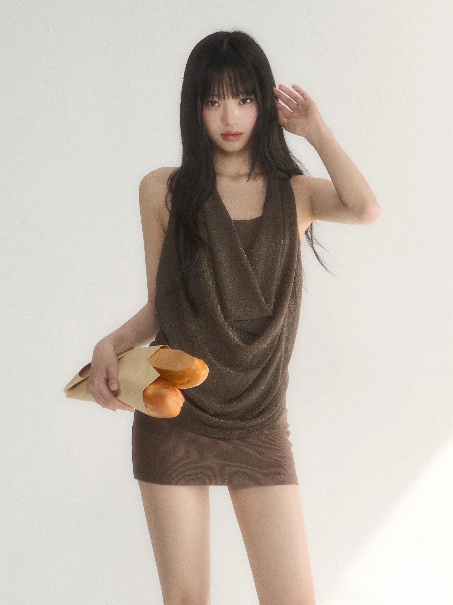 Halter Cowl Bodycon Dress