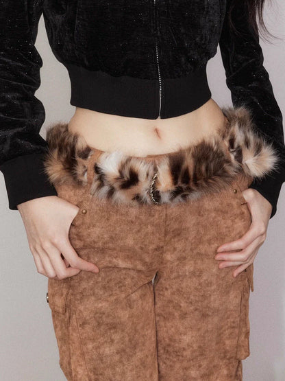 Leopard Print Embroidered Hooded Sweatshirt &amp; Pant Set