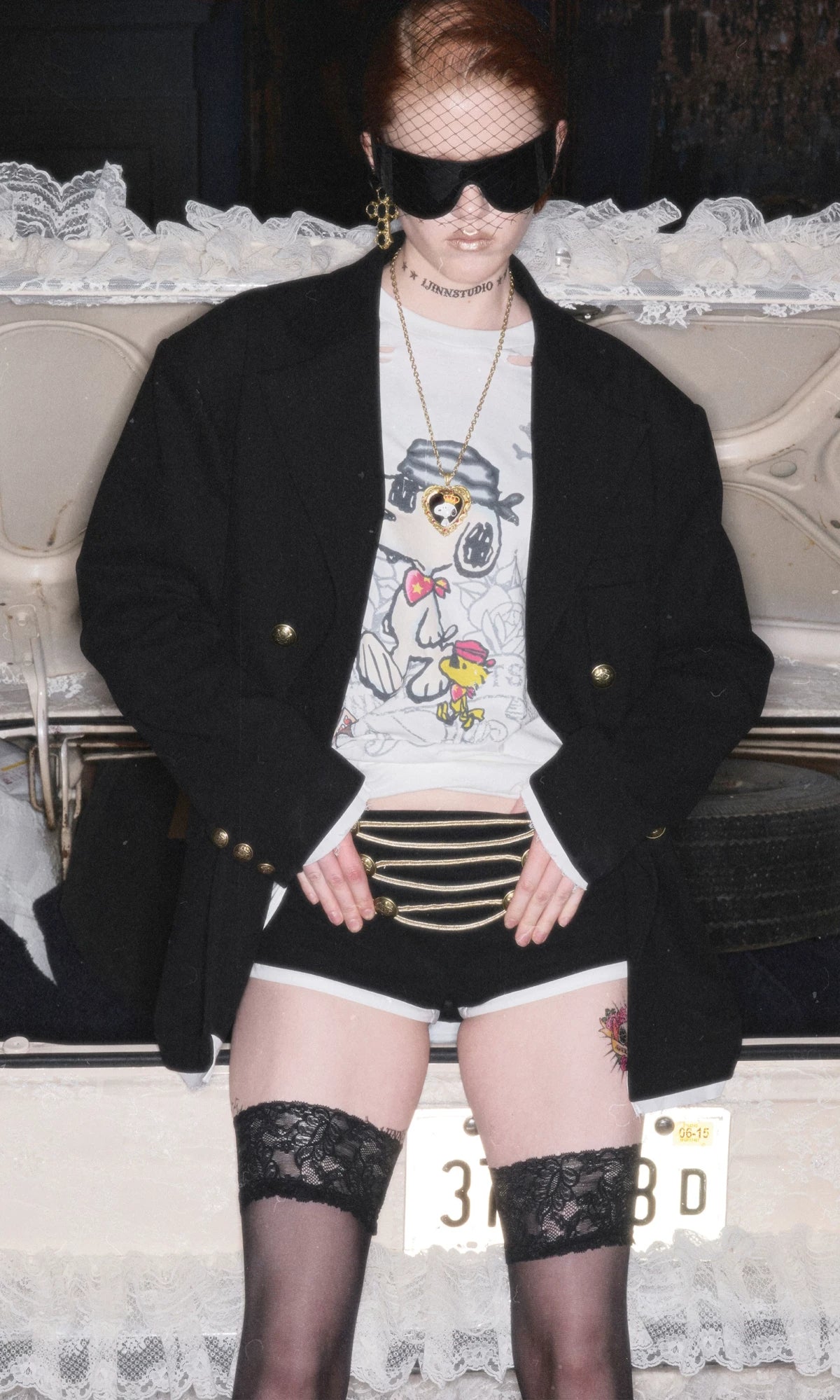 Black Contrast Layered Blazer