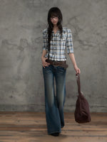 Plaid Ruched Shirt