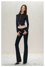 Black Frog-Button Lace Jacket
