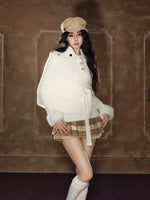 Kkaki Wool-Blend Plaid Pleated Skirt