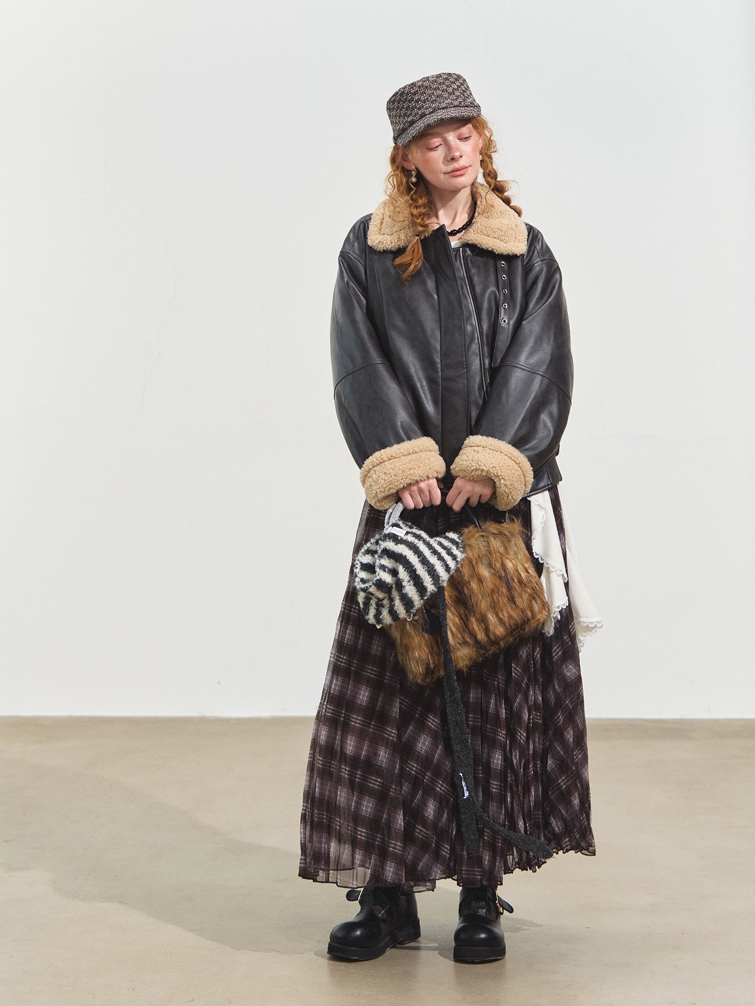 Black Shearling Moto Jacket