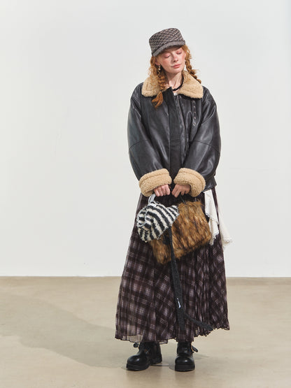 Black Shearling Moto Jacket