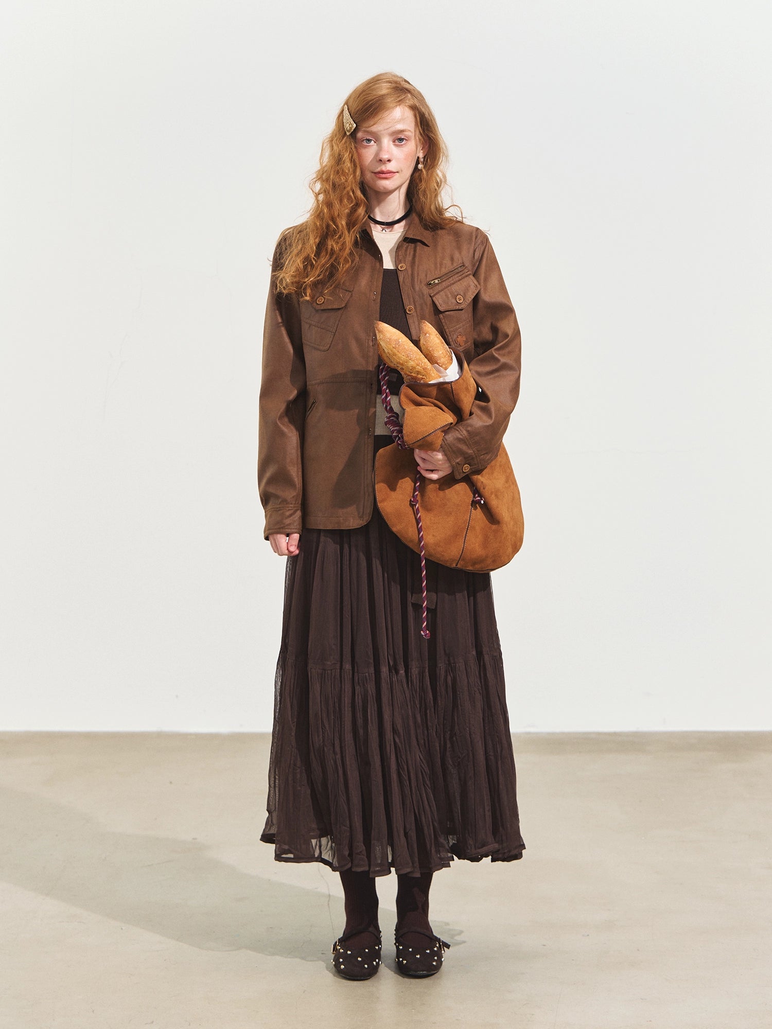 Multi-Pocket Suede Jacket