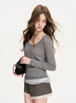 Mesh-Trim A-Line Shorts