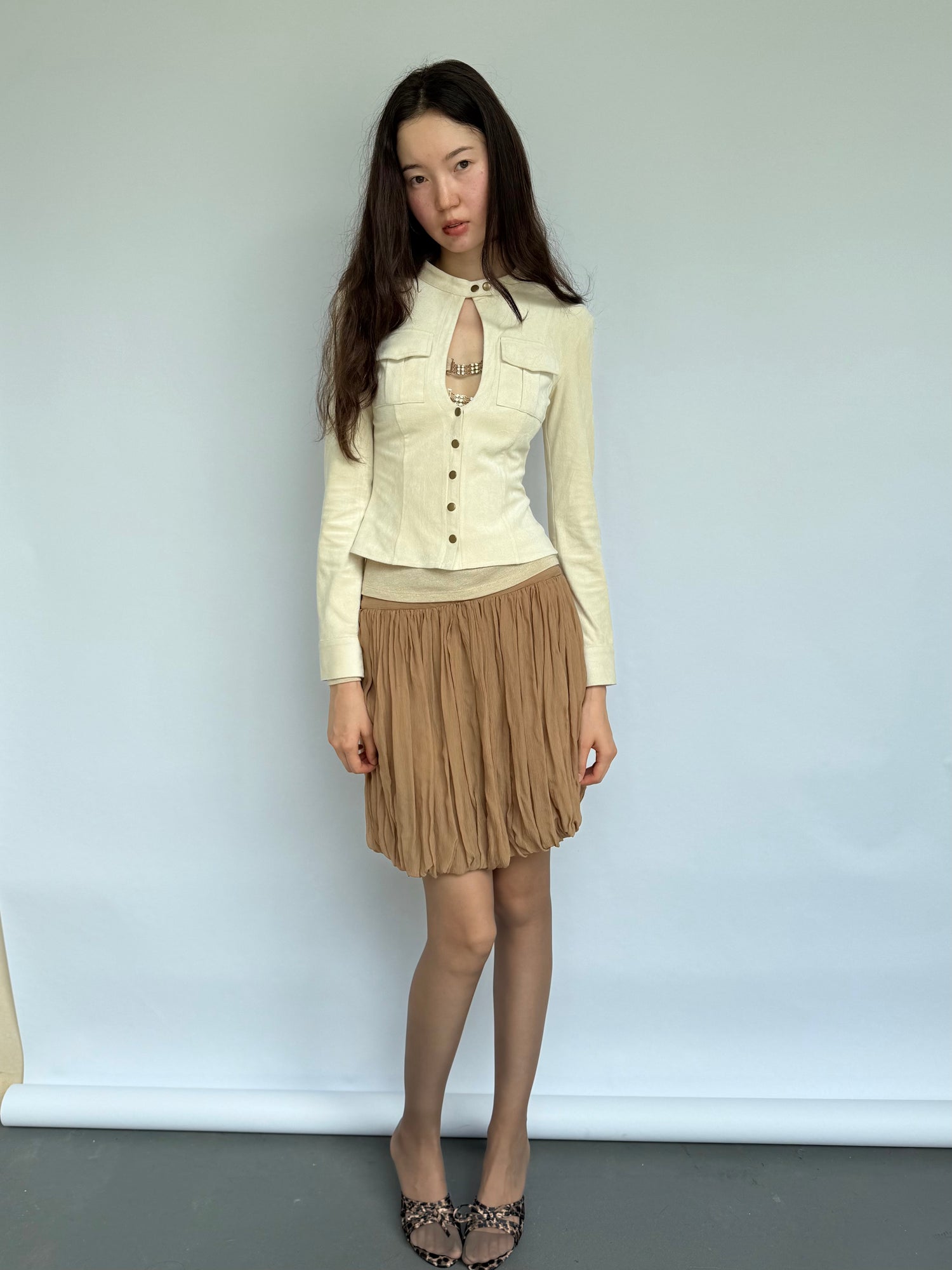 High-Waist Tulip A-Line Skirt