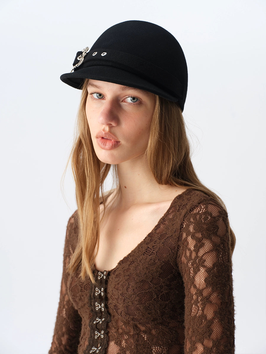 Wool Equestrian Buckle Hat