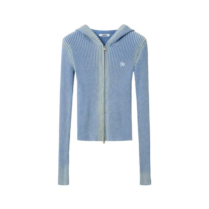 Equestrian Washed Cotton Knit Cardigan