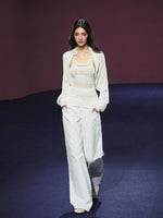 Hooked-Flower Slightly Sheer Camisole & Shawl Set