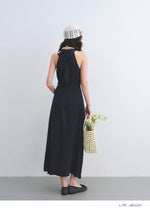 Navy Blue Polka Dot Ruffle Dress