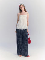 Plaid Wide-Leg Pants