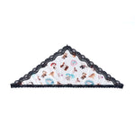 Lace-Trimmed Silk Feel Headband Triangle Scarf