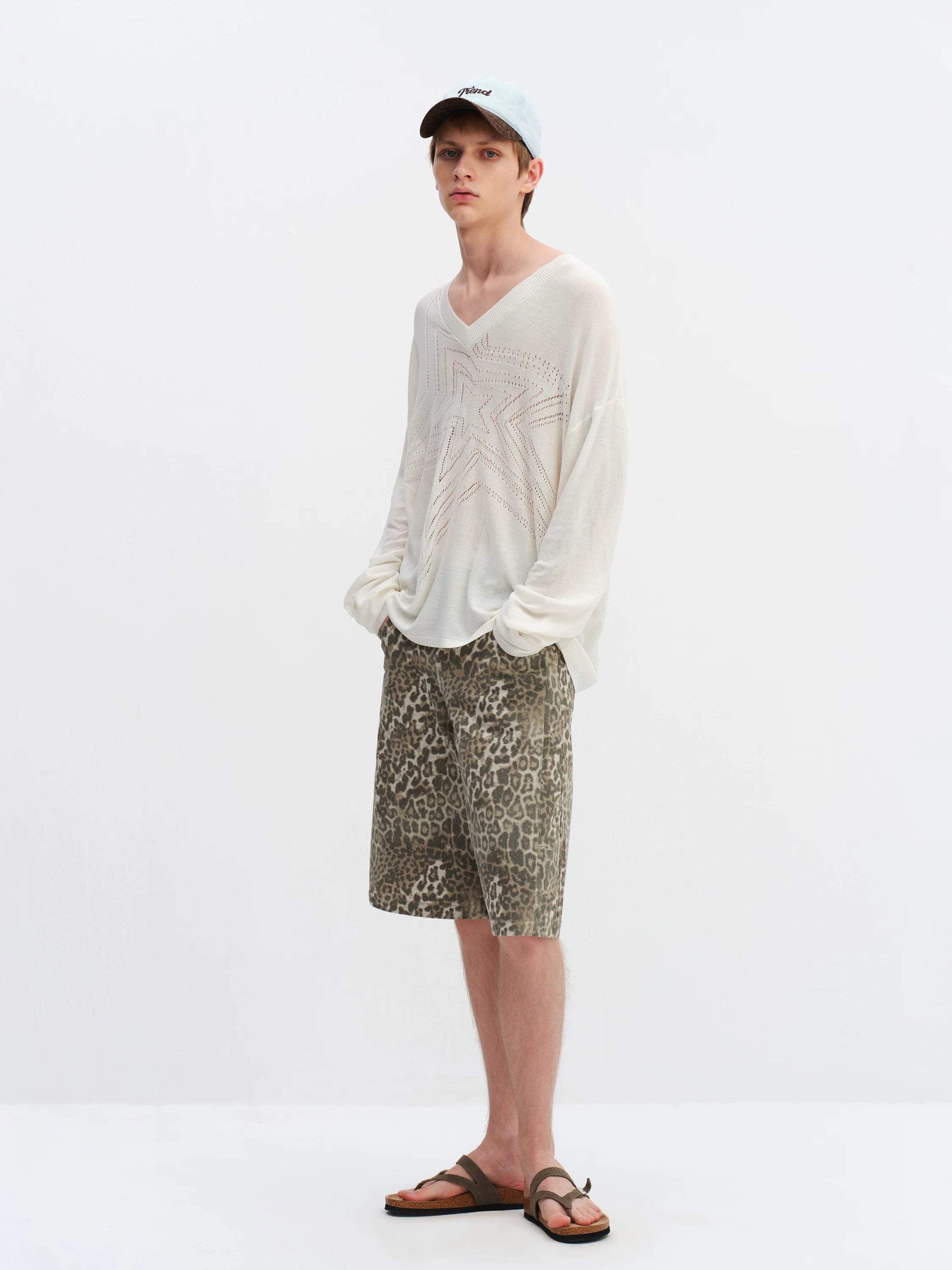 Leopard Print Cargo Shorts