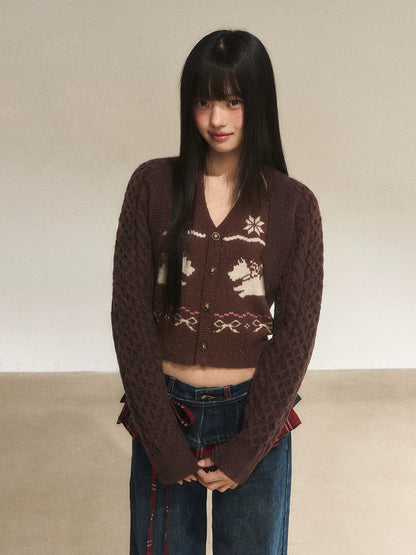 Fair Isle Jacquard Halter 2-Piece Set