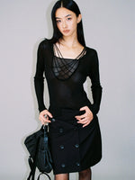 Viscose Hand-Threaded Mock-Layer Sweater