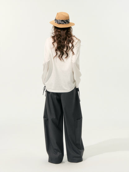 Color-Block Crew Neck Base Long-Sleeve T-Shirt