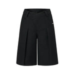 Black Low-Waist Bermuda Shorts
