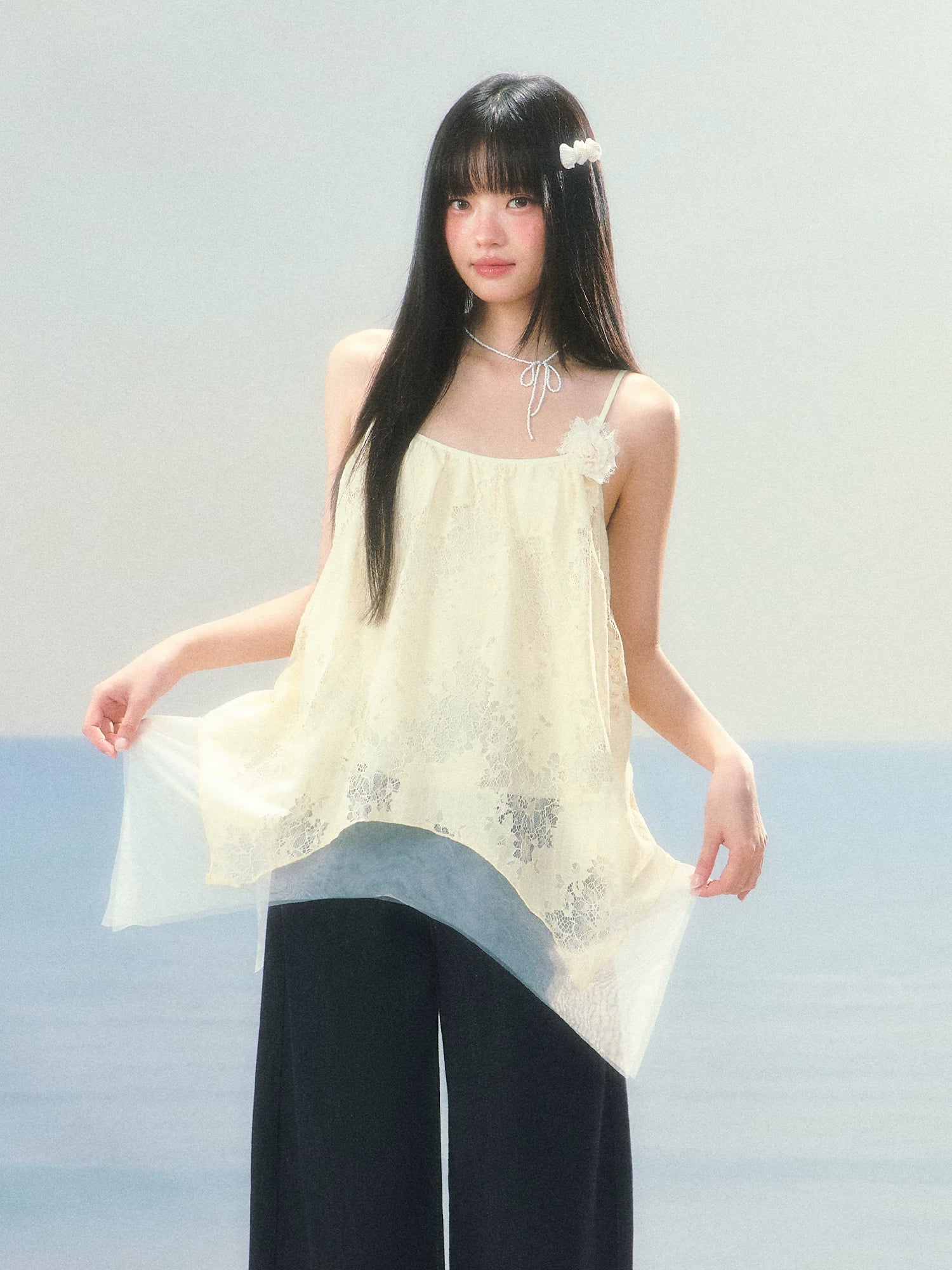 Double-Layer Lace Camisole Top