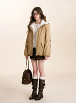 Shearling Collar Parka Jacket