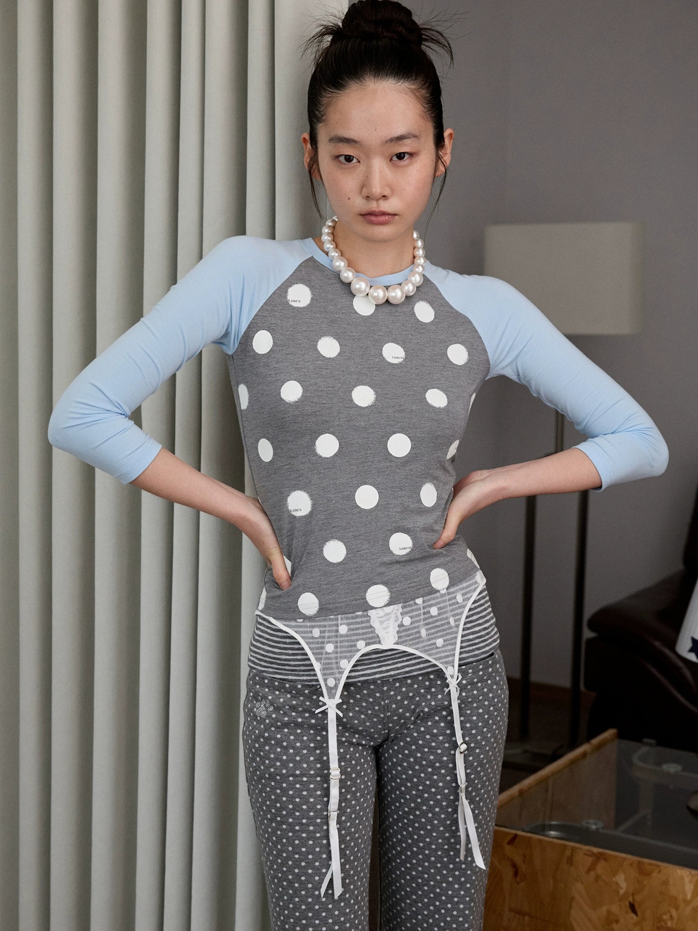 Polka Dot Raglan T-shirt