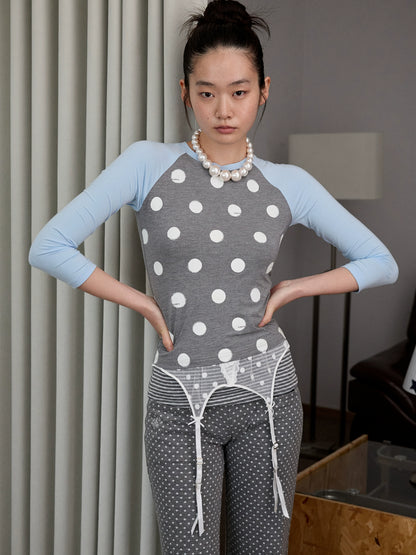 Polka Dot Raglan T-shirt