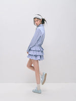 Plaid Ruffle Shirt & Skirt Set