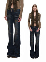 Vintage Rust Dyed Flared Jeans
