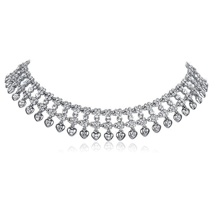 Retro Full Diamond Love Choker