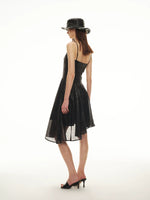 Coated Silk Little Black Dress