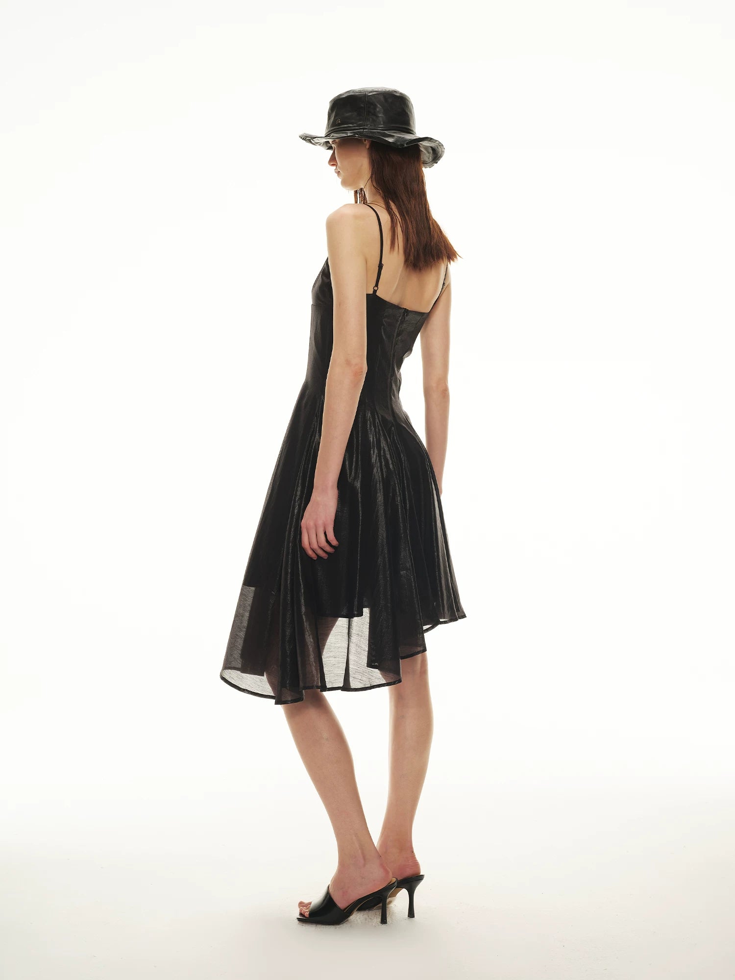 Coated Silk Little Black Dress