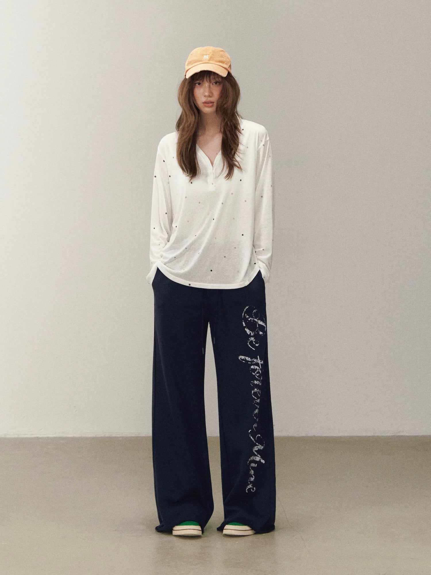 Letter Print Wide Leg Pants