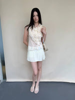 Pleated Chiffon Mini Skirt