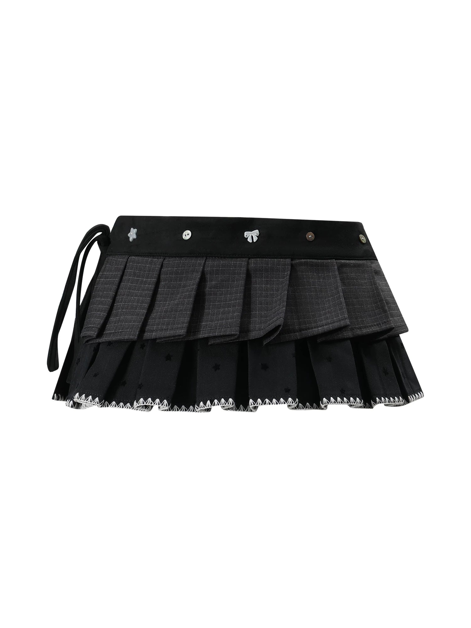 Vintage Shell Pleated Mini Skirt