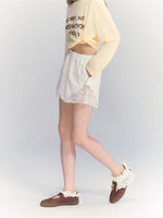Lace Trim Cotton Shorts