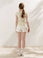 Lace-Collar Knit T-Shirt