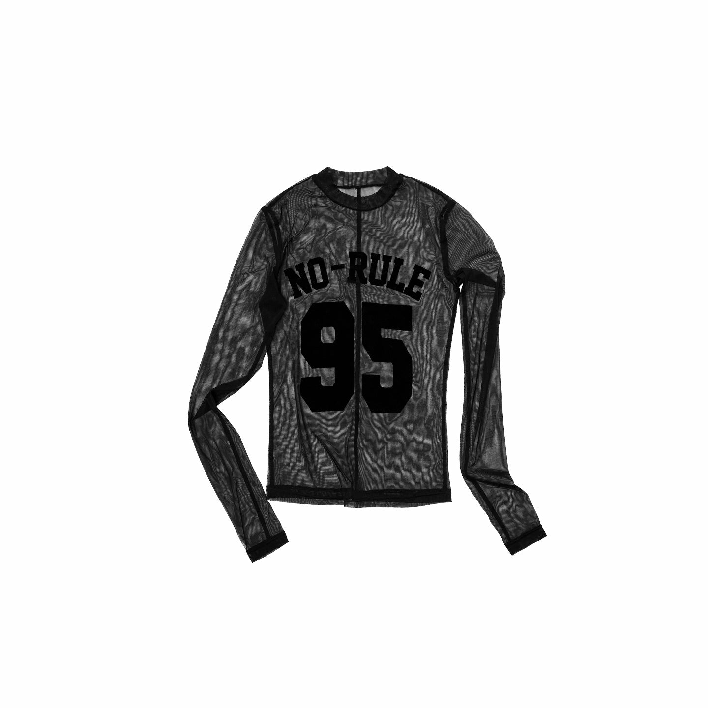 Flocked Mesh Sporty Turtleneck Top