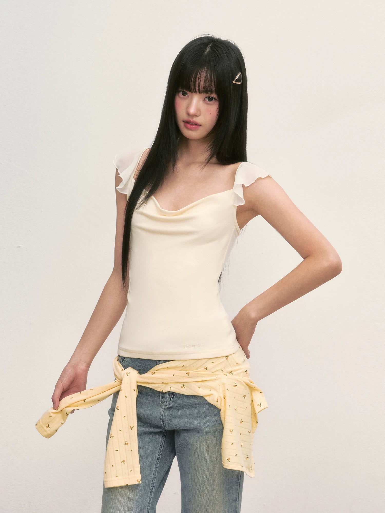 Apricot Flutter Sleeve Tee