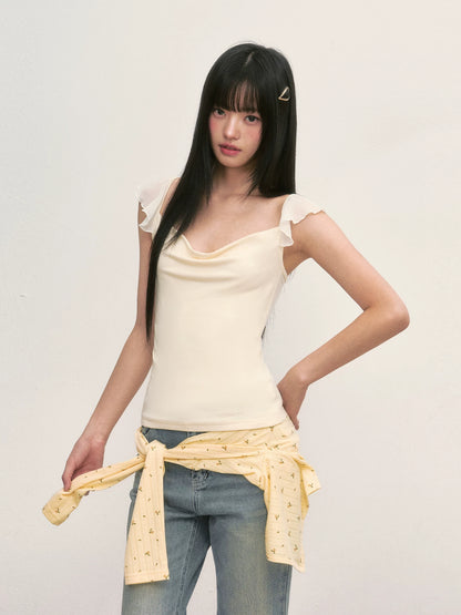 Apricot Flutter Sleeve Tee