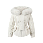 Faux Fur Collar Double-Breasted Down Parka