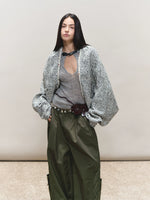 Bouclé Stripe Cape Coat
