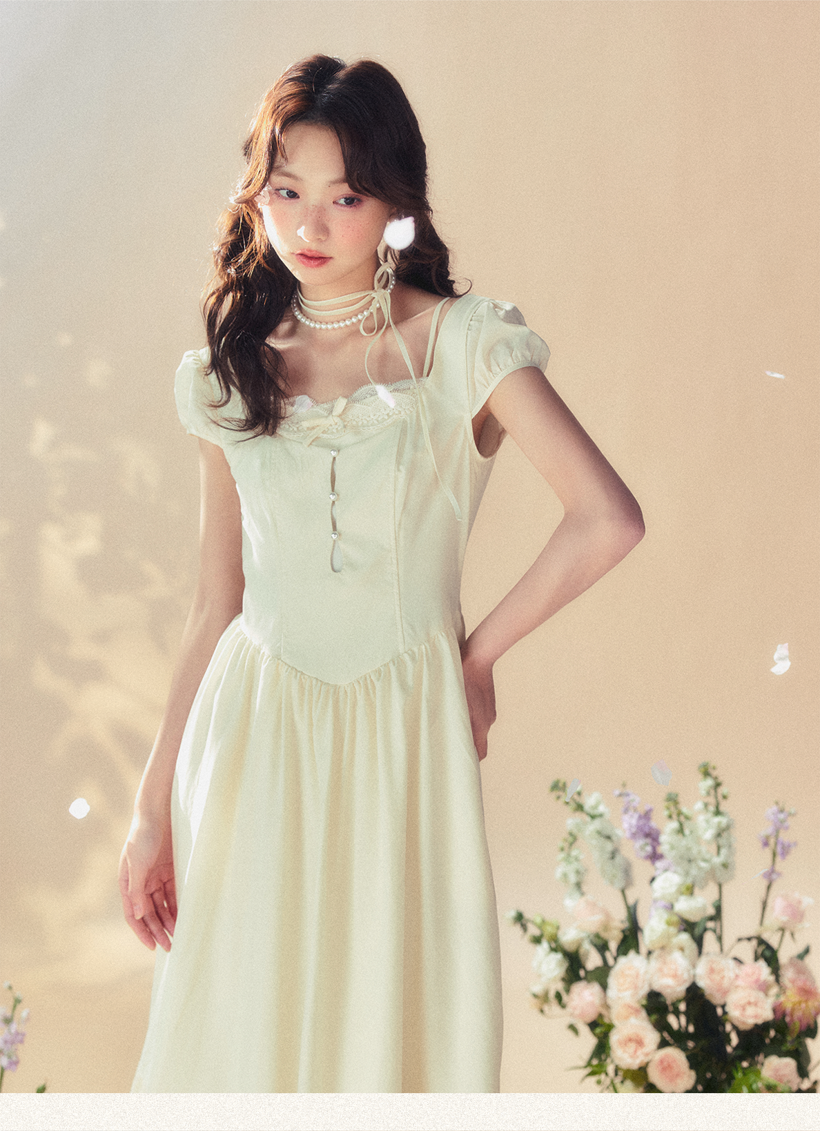 Lace Square Neck Dress