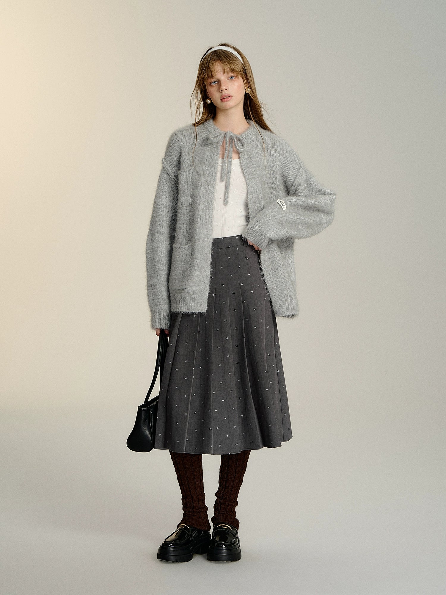 Plush Drawstring Cardigan
