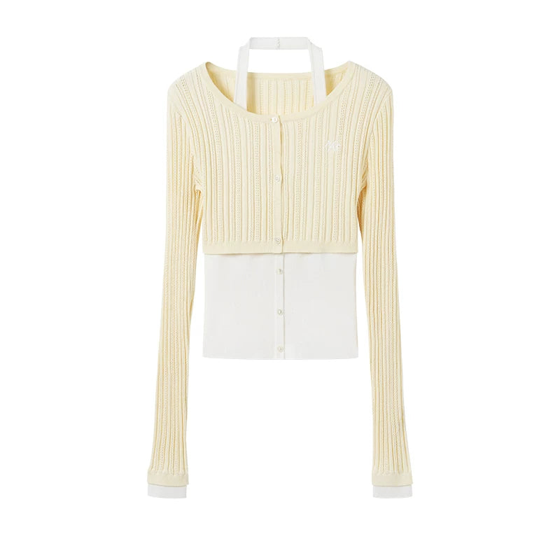 Ballerina Knight Layered Halter Knit Cardigan